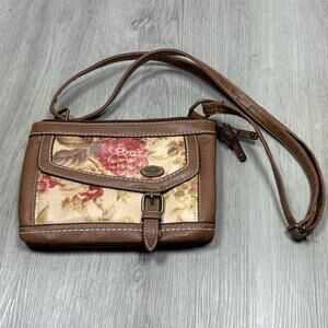 Boc Born Concept floral purse handbag brown faux leather
